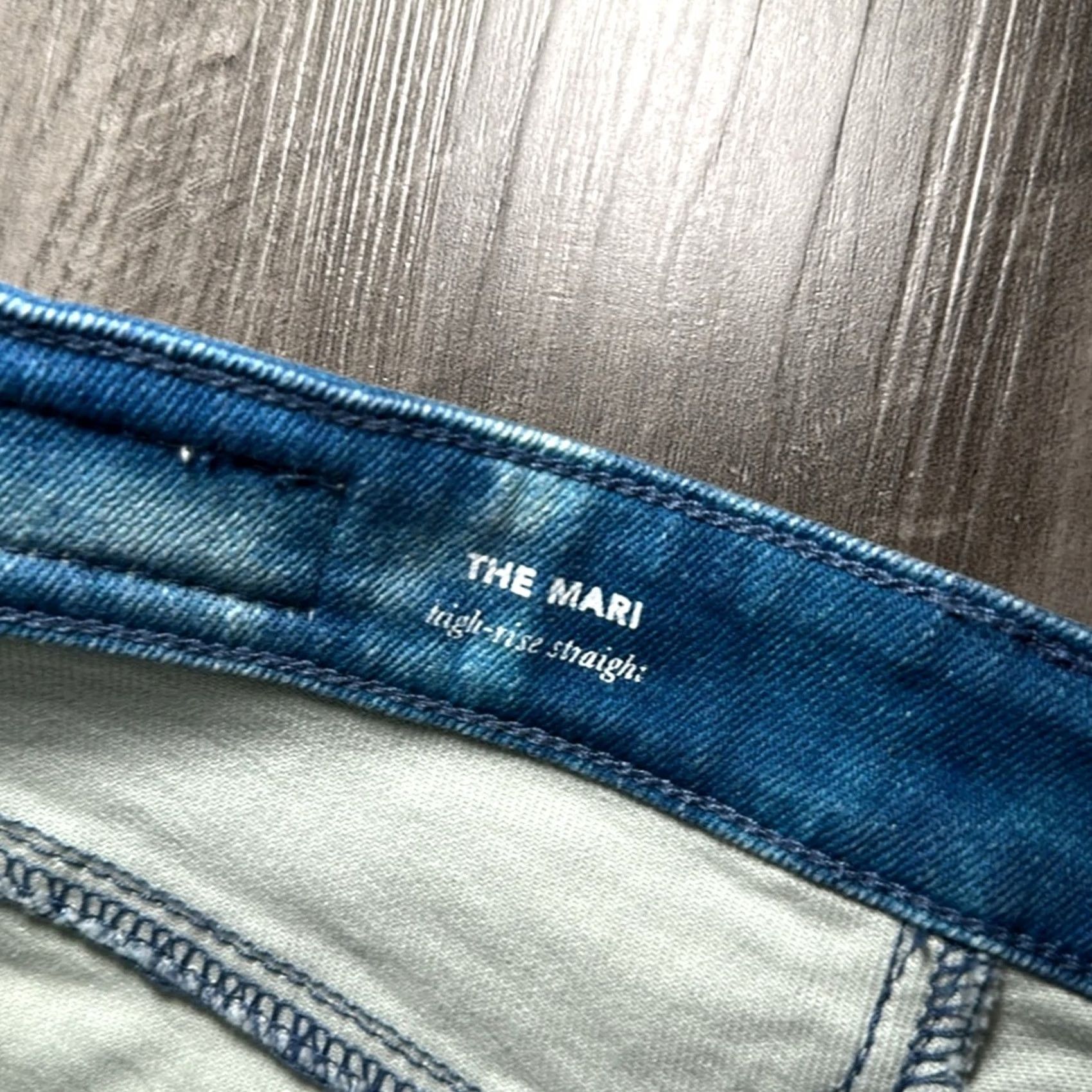 Vintage AG Adriano Goldschmied The Mari High Rise Straight Tie Dye Denim Jeans - 25R Women Jeans Blue 25 Regular Straight 28.5 Inseam Womens Size 42" / US 20 - 8 Thumbnail