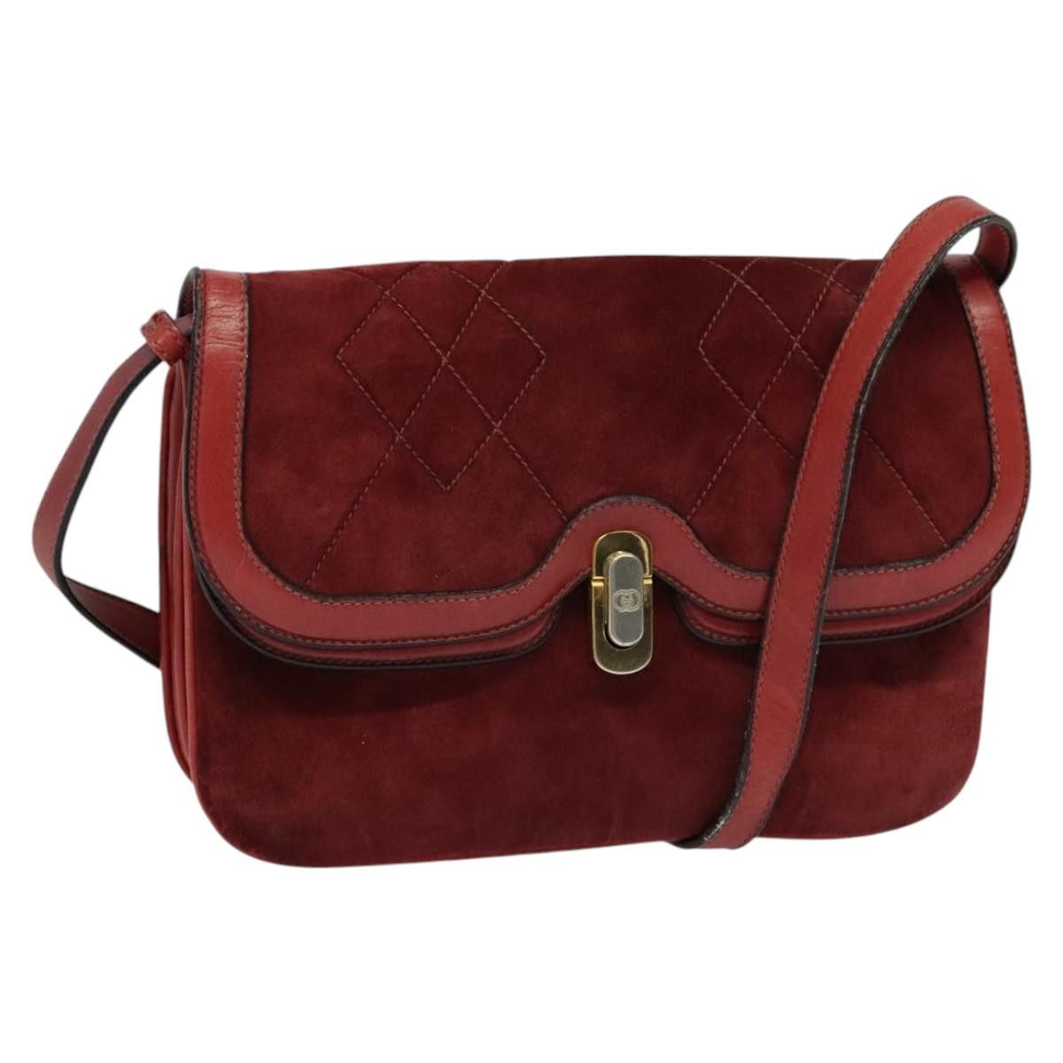 Gucci GUCCI Shoulder Bag Suede Vintage Red Gold Size ONE SIZE - 1 Thumbnail