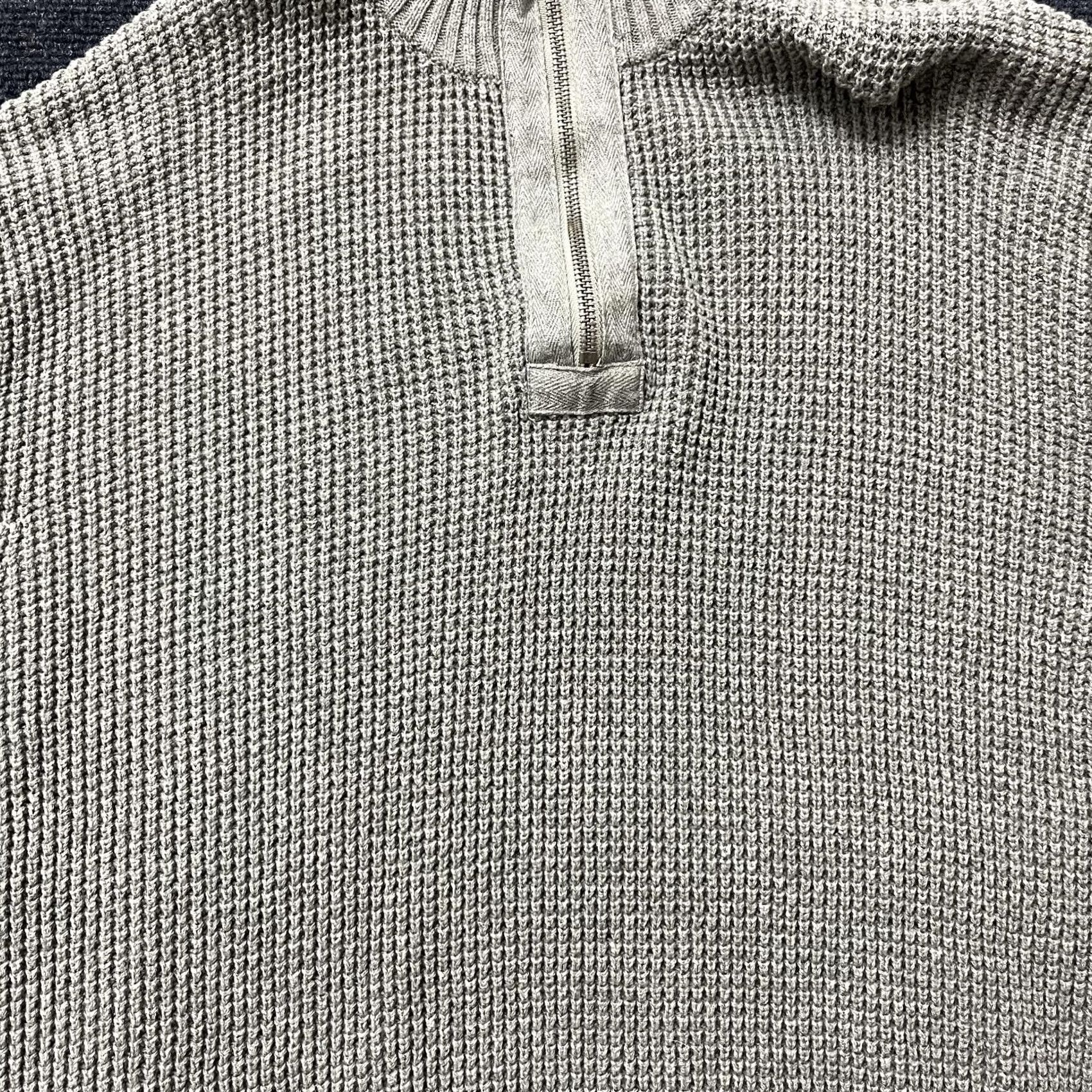 Weatherproof Weatherproof Vintage Sweater Mens Large Gray 1/4 Zip Mock Neck Waffle Knit Pullover Size US L / EU 52-54 / 3 - 2 Thumbnail