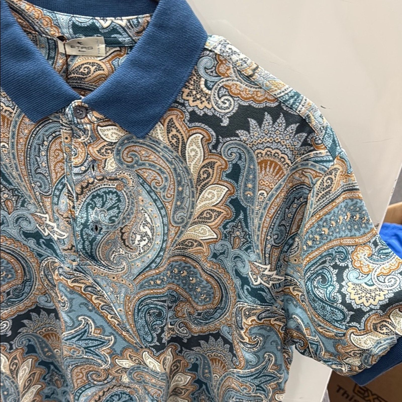 Etro NWT Men’s Etro blue paisley shirt Size XL Size US XL / EU 56 / 4 - 4 Thumbnail