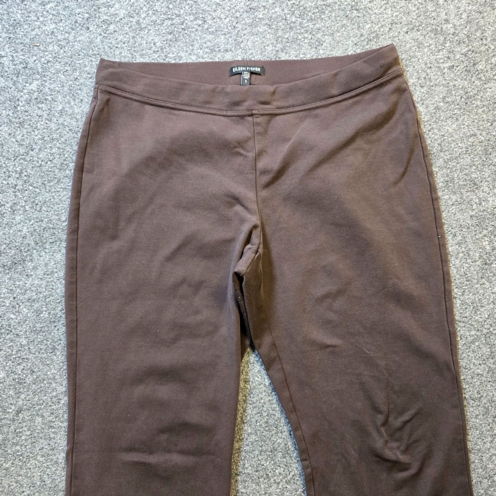 Eileen Fisher Eileen Fisher Pants Women Size Small Brown Straight Elastic Waist Stretch Casual Size 28" / US 6 / IT 42 - 2 Thumbnail