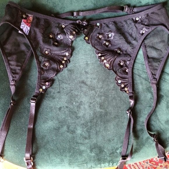 Other Shirley of Hollywood garter belt black lace size large Size ONE SIZE - 1 Thumbnail