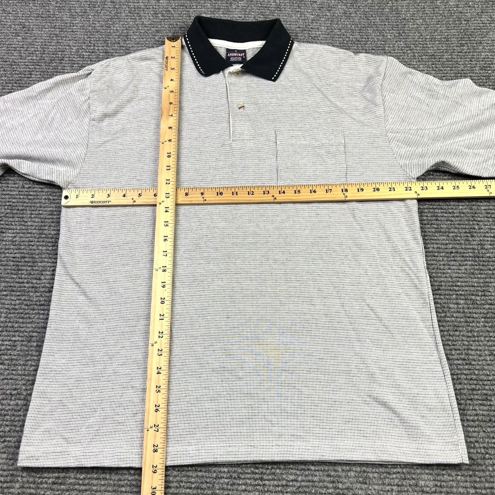 Vintage VINTAGE Andhurst Polo Shirt Mens Large Blue Gray 90s Golf Polo Shirt Polo Short Sleeve Collared Front Pocket Made In USA Size US L / EU 52-54 / 3 - 4 Thumbnail