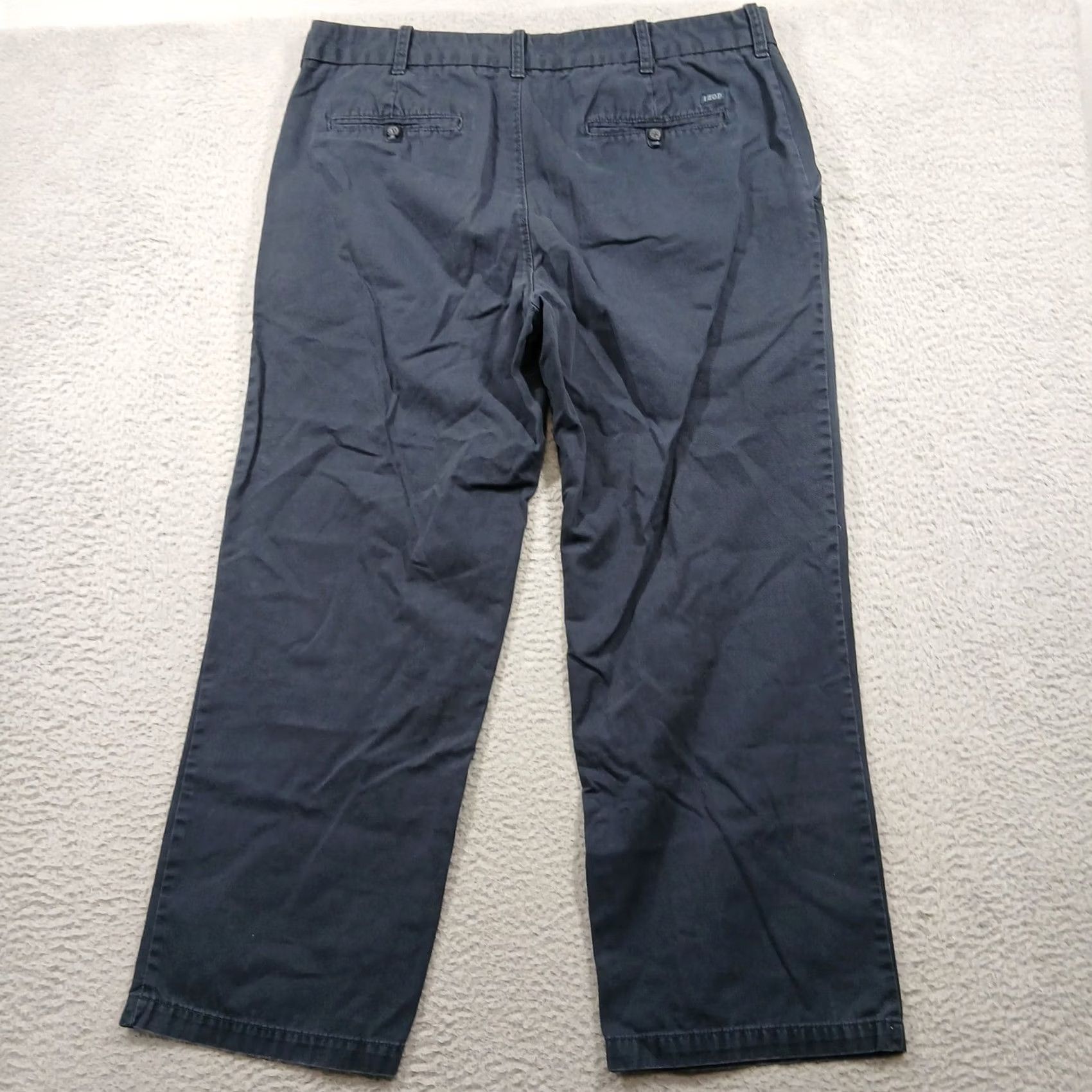 Izod IZOD Saltwater Straight Fit Blue Chino Pants Men's 38x30 100% Cotton EUC Size US 38 / EU 54 - 3 Thumbnail