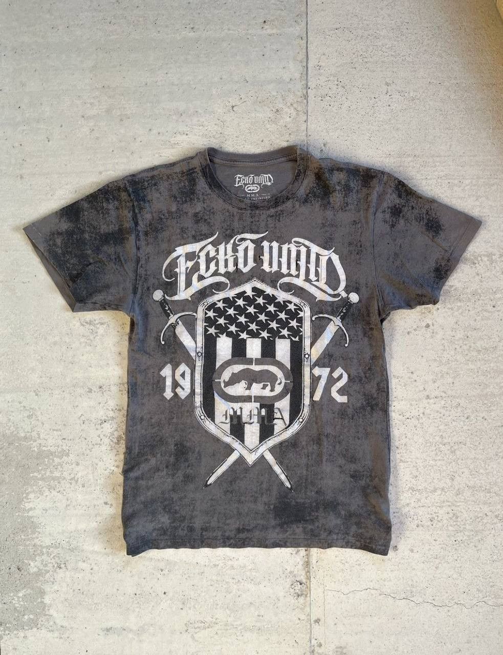 Ecko Unltd. Vintage Ecko Unltd Stonewashed Tribal Tattoo Distressed Tee Size US M / EU 48-50 / 2 - 1 Thumbnail