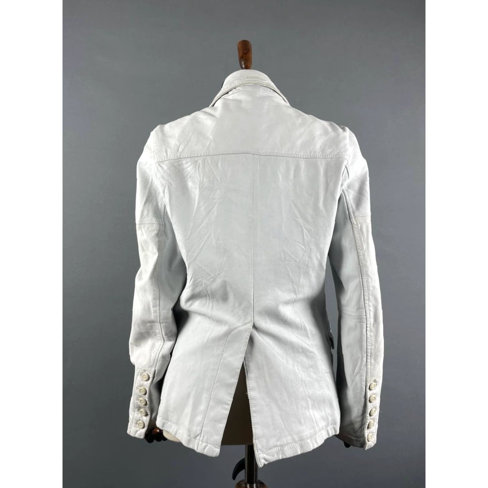 Diesel Diesel Blazer Jacket Womens S White Leather Long Sleeve Button Dressy Casual 90s Modern Womens Size S / US 4 / IT 40 - 2 Thumbnail