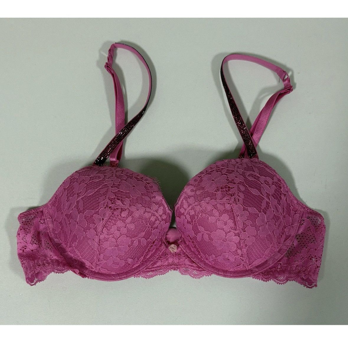 Victoria's Secret Magenta Diamond Dream Angels Push-Up Bra Lingerie Size 34B 💕 Size ONE SIZE - 2 Thumbnail