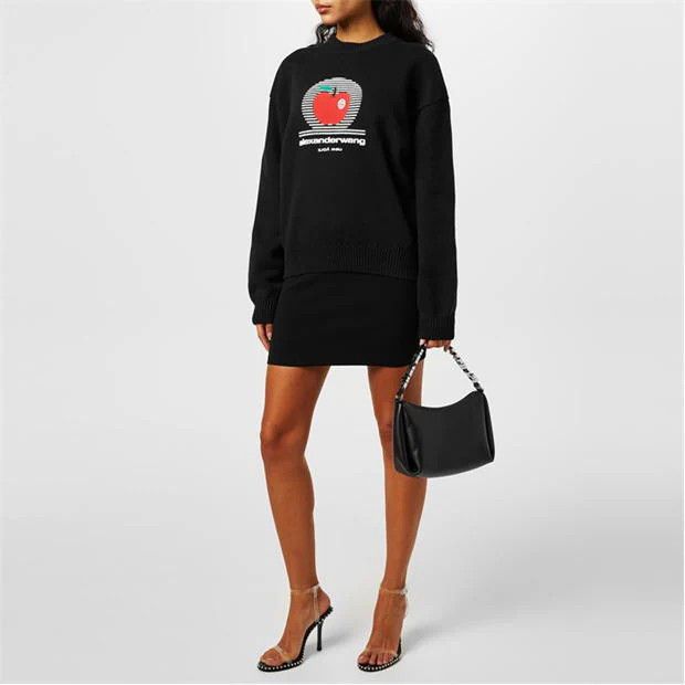 o1g2r1mq0824 Ny Apple Pullover Sweatshirts in Black