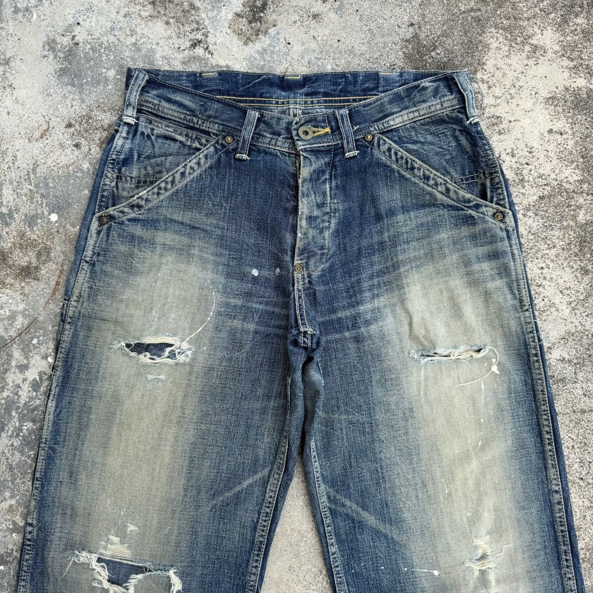 Japanese Brand VINTAGE UNION MADE FADED RIPPED JEANS DENIM CARGO PANTS Size US 30 / EU 46 - 4 Thumbnail
