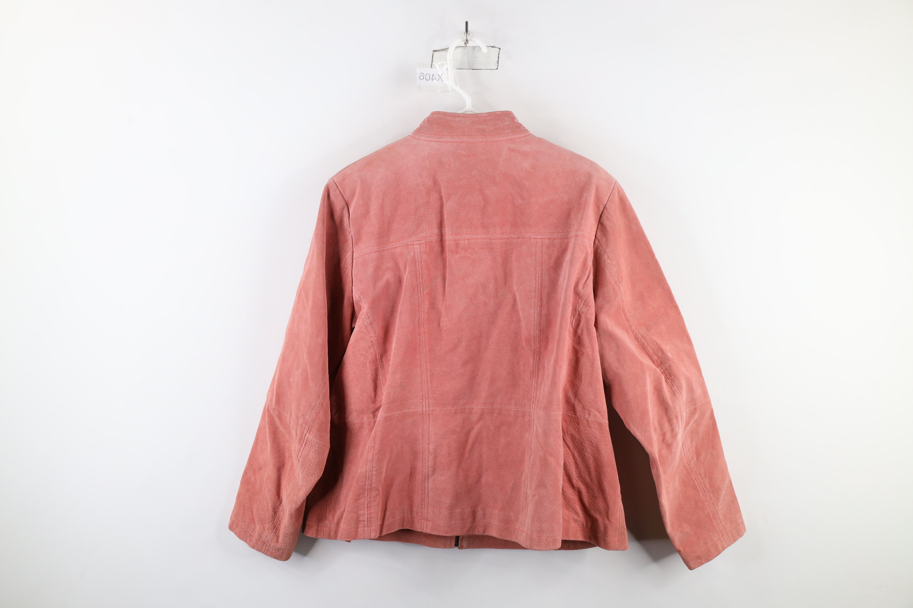 Vintage Vintage 90s Streetwear Leather Cafe Racer Bomber Jacket Pink Size XXL / US 16-18 / IT 52-54 - 12 Thumbnail