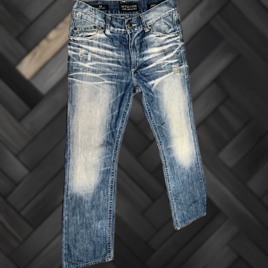 Affliction AFFLICTION Jeans Los Angeles Cooper Relaxed Boot Cut Men 33 Jeans Denim 100% Cotton Blue Size US 33 - 1 Thumbnail