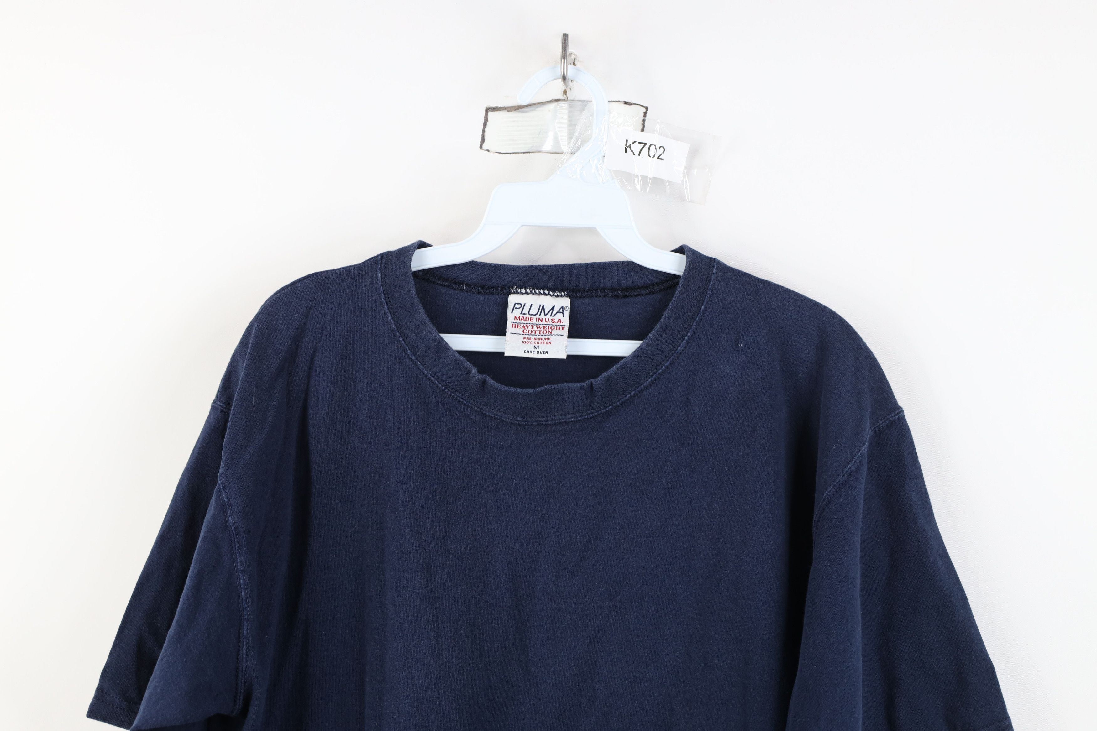 Vintage Vintage 90s Streetwear Heavy Blank Cotton T-Shirt Blue USA Size US M / EU 48-50 / 2 - 2 Thumbnail