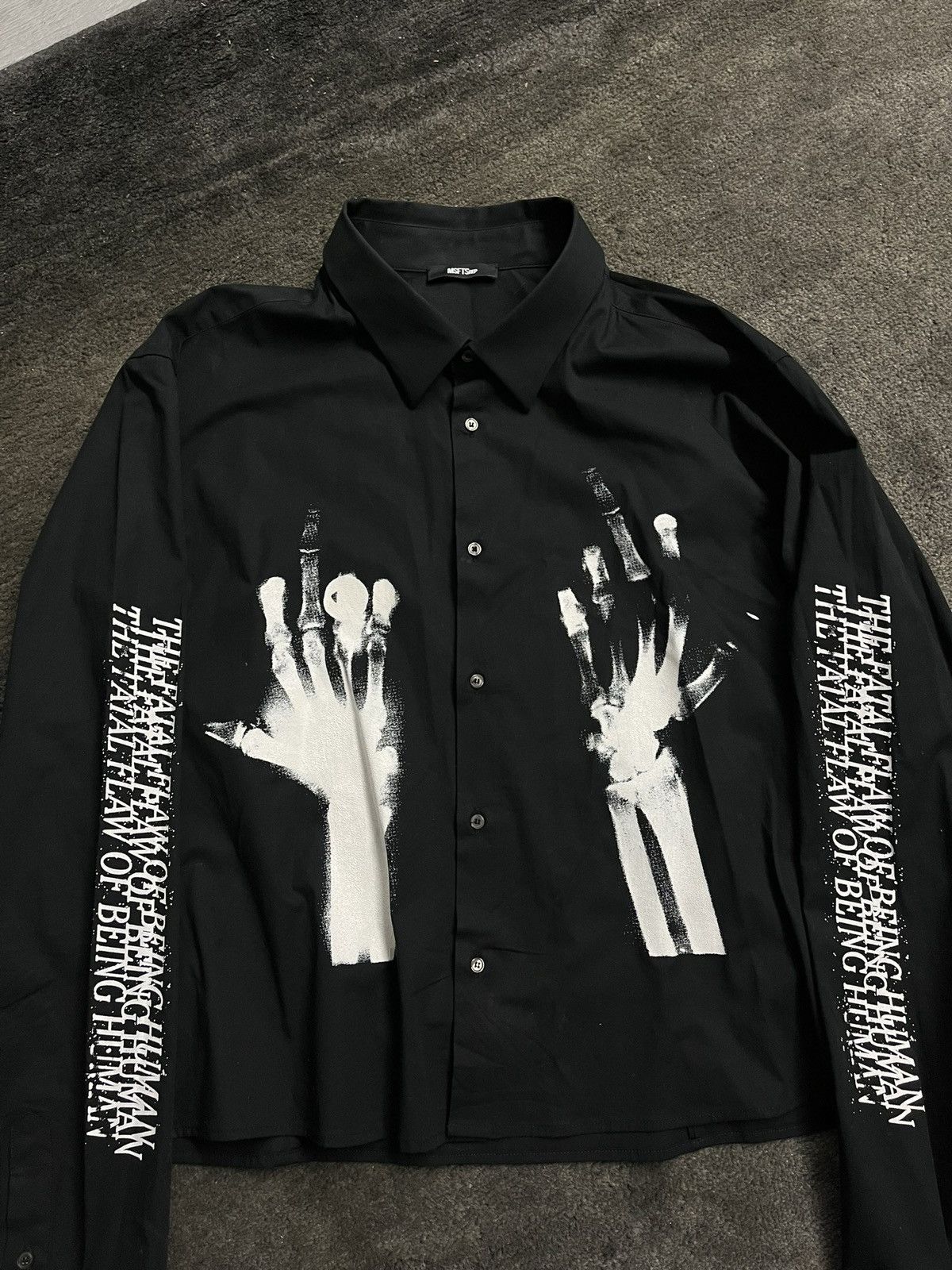 Msftsrep Msftsrep Black Middle Finger Print Shirt Size L Size US L / EU 52-54 / 3 - 2 Thumbnail