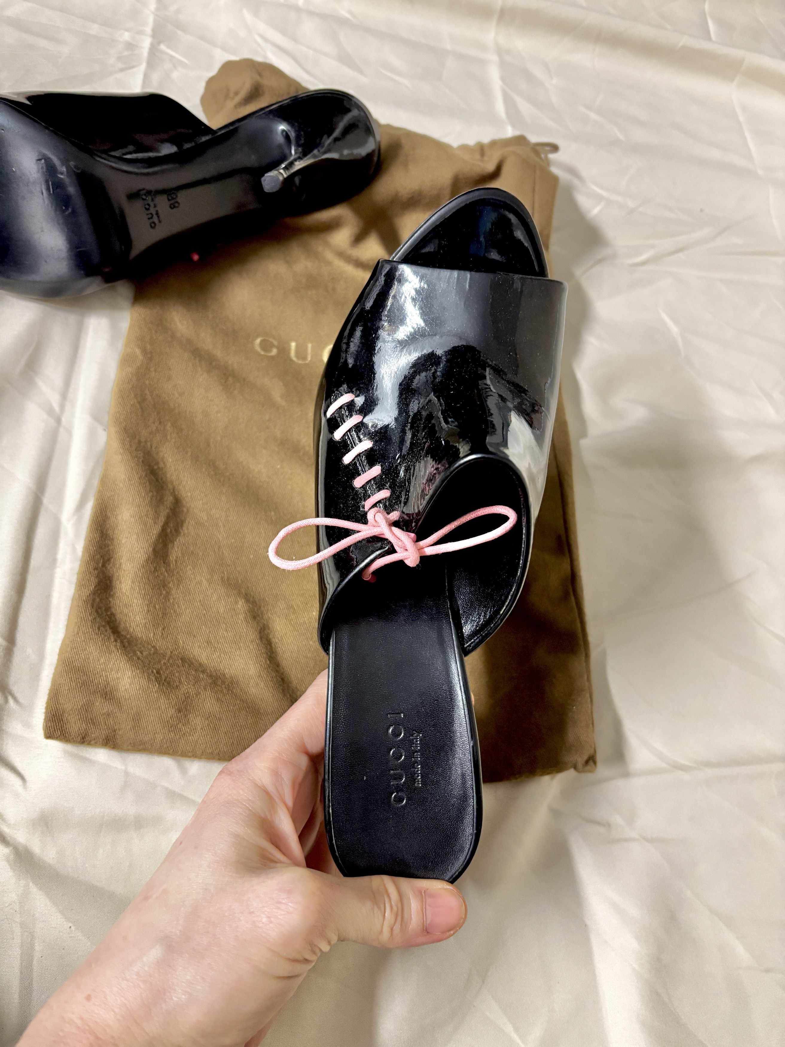 Gucci Gucci by Tom Ford - 90's Patent Leather Mules Size US 8 / IT 38 - 7 Thumbnail