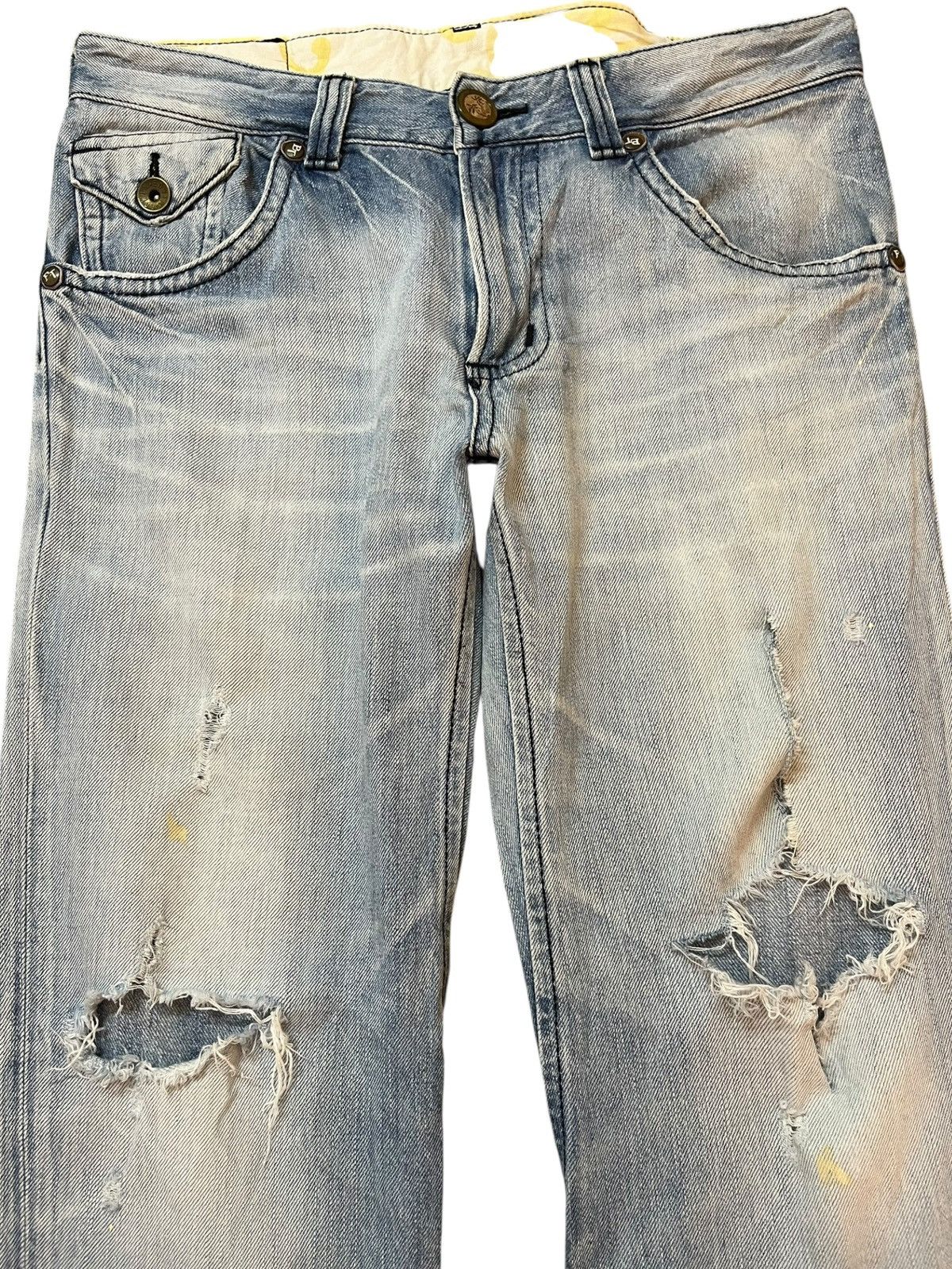 Edwin Vintage Edwin Blue Trip Flare Faded Distressed Denim Size US 35 - 2 Thumbnail