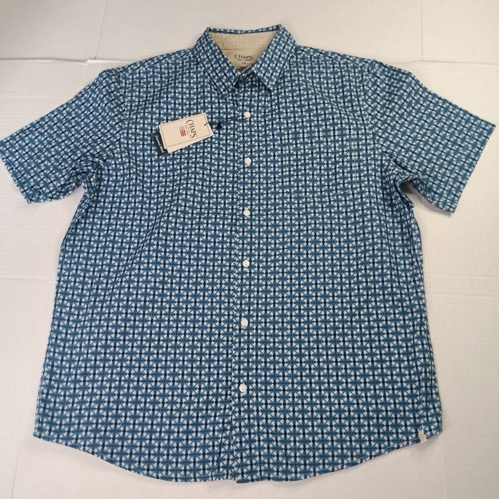 Chaps Chaps Seacoast Wash Linen Woven Shirt Men L Spring Lake Blue Size US L / EU 52-54 / 3 - 1 Thumbnail