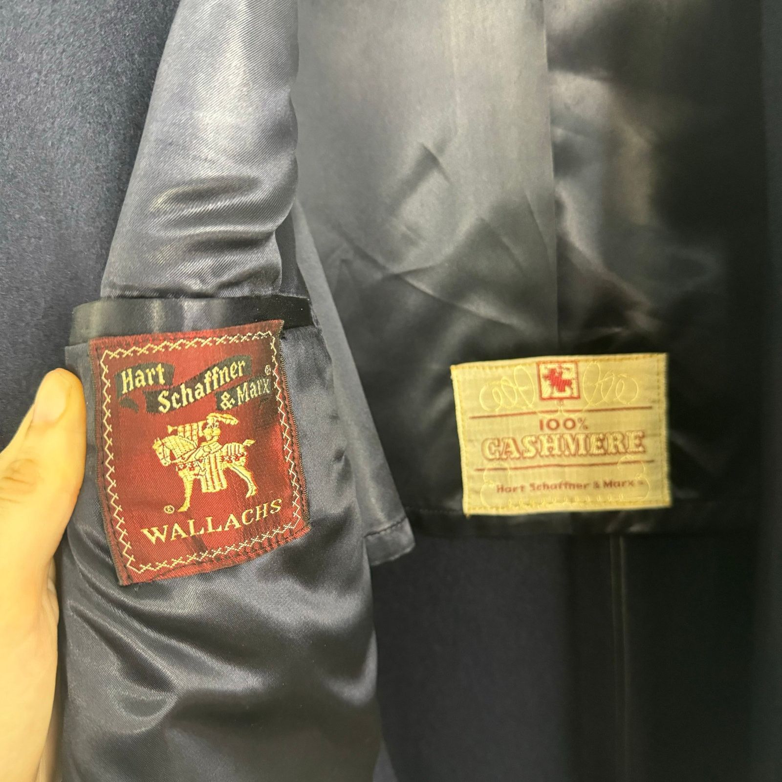 Vintage Vintage Cashmere Navy Coat Overcaot Hart Schaffner & Marx Size US XL / EU 56 / 4 - 9 Thumbnail