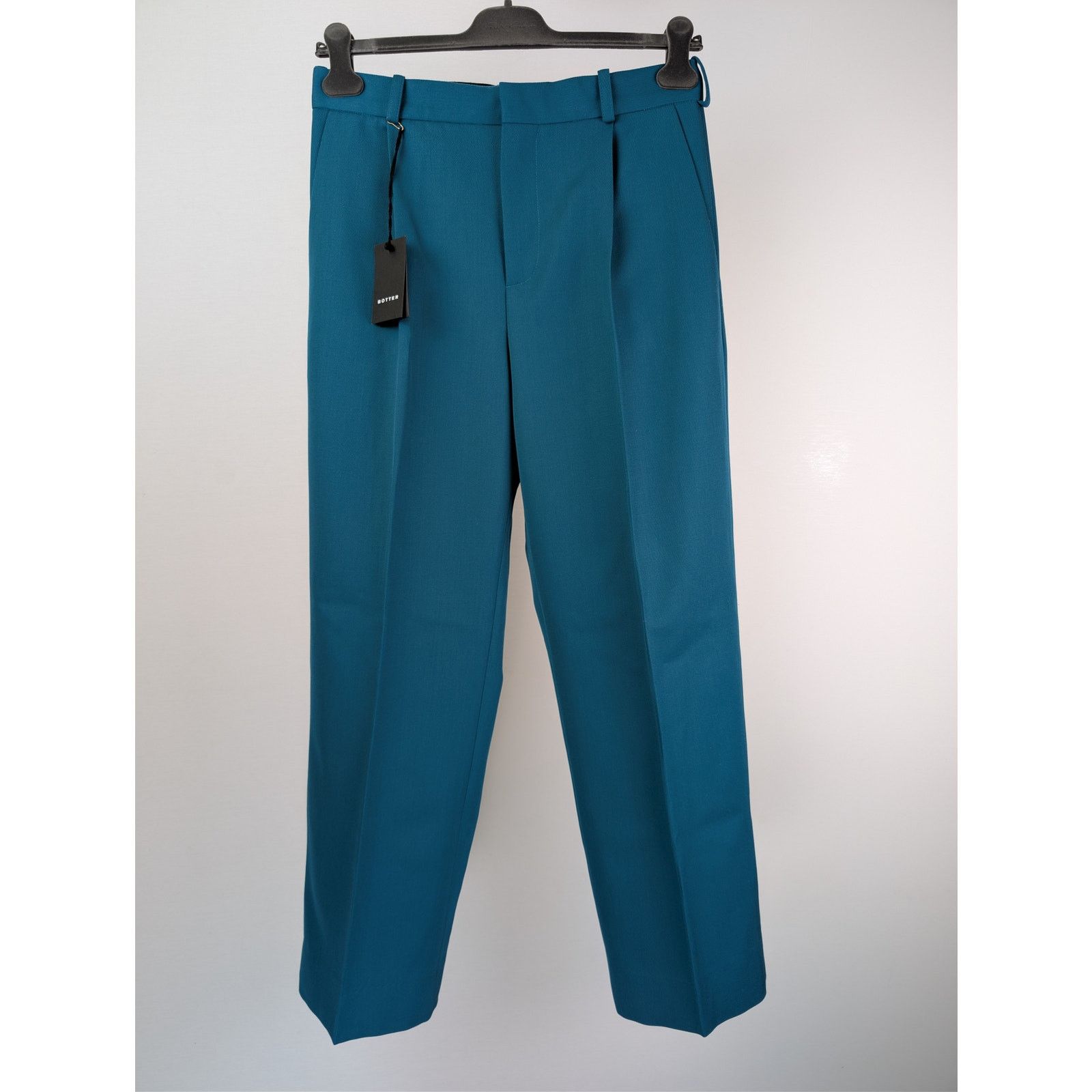 BOTTER o1rshd1 CC20 Wool Classic Trouser with Pleated in Petrol Size US 32 / EU 48 - 2 Thumbnail