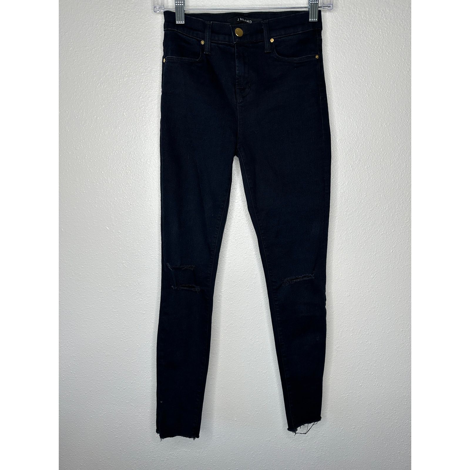 J Brand J Brand Alana Blue Mercy Distressed Knee Raw Hem Jeans 24 Size 24" / US 00 / IT 34 - 2 Thumbnail
