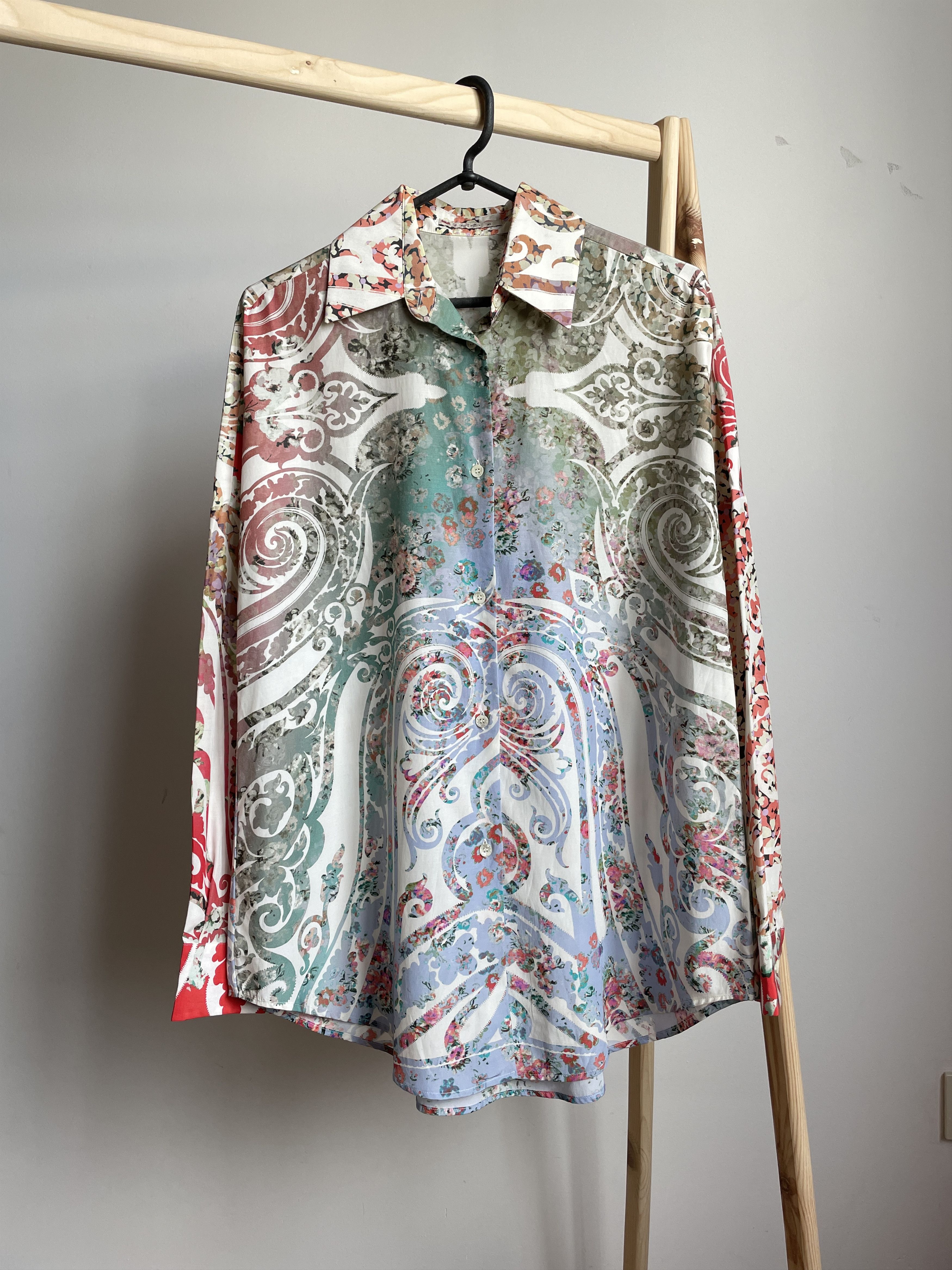 Image of Etro Paisley Floral Silk Blouse Size It 40, Women's