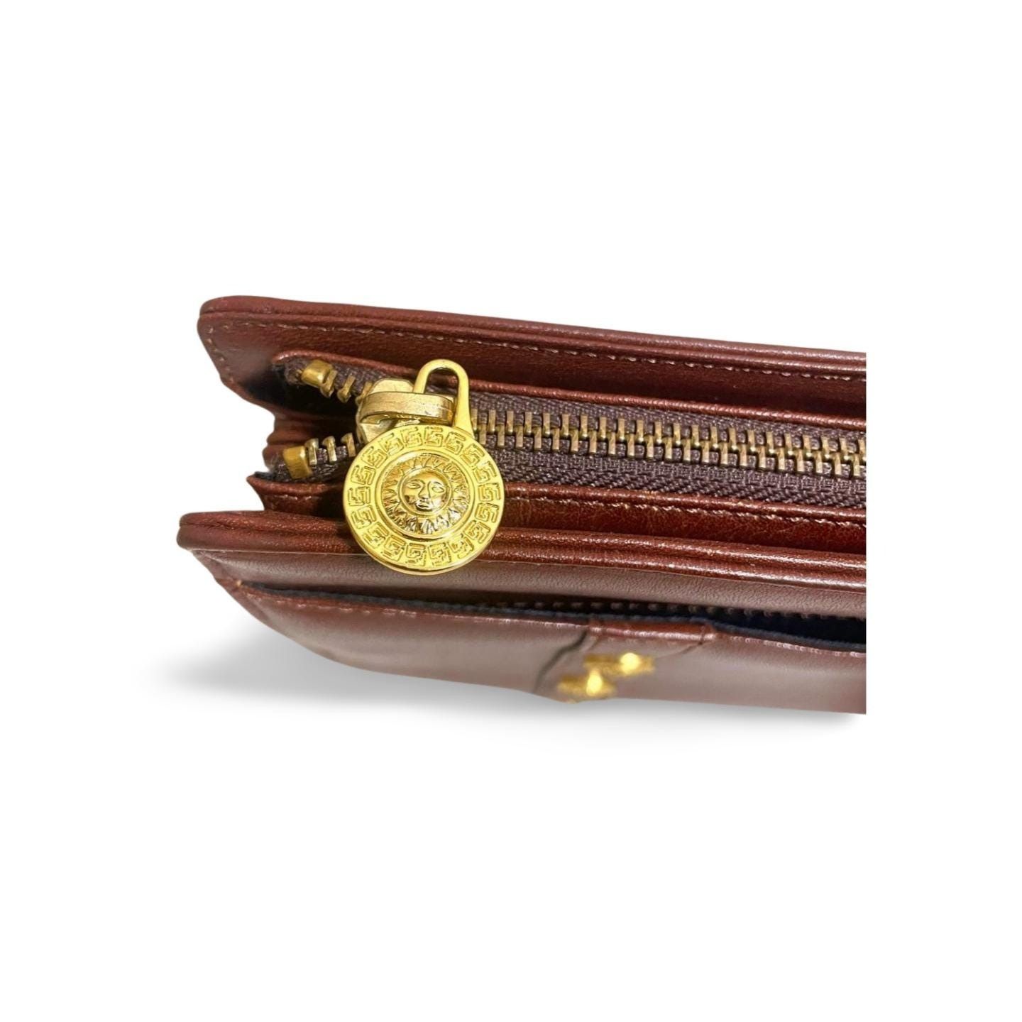 Versace Vintage Gianni Versace brown leather wristlet, purse clutch, Size ONE SIZE - 6 Thumbnail