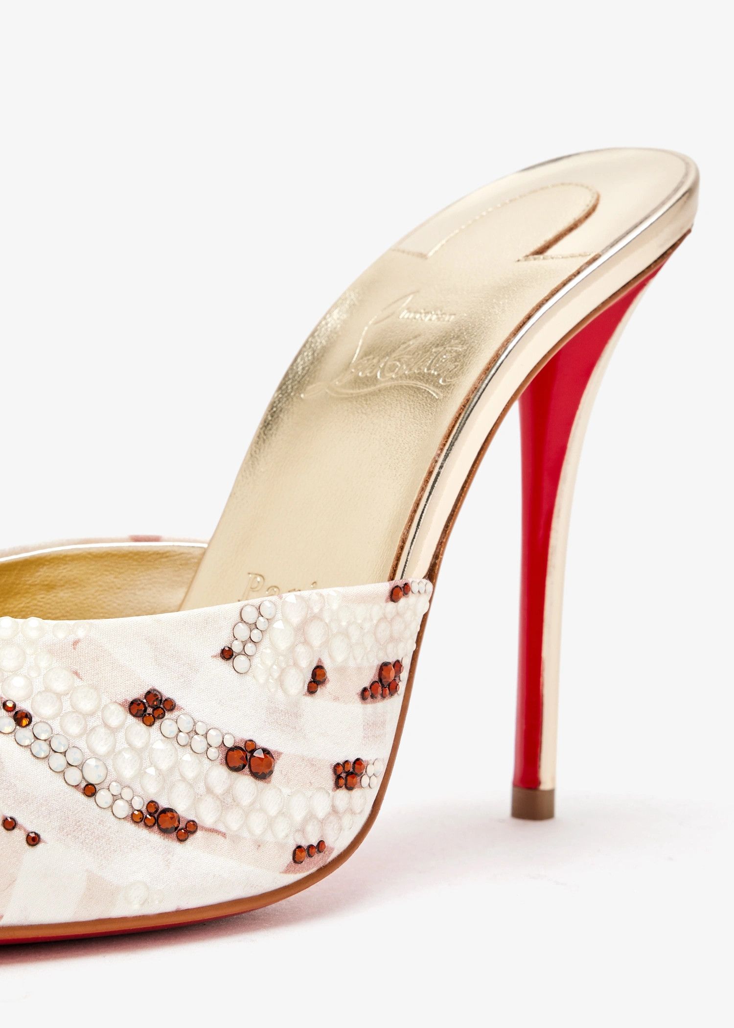 Christian Louboutin Miss Z Mule Gaagal Strass 100 Backless Sandal Heel Pump 37 Size US 7 / IT 37 - 6 Thumbnail