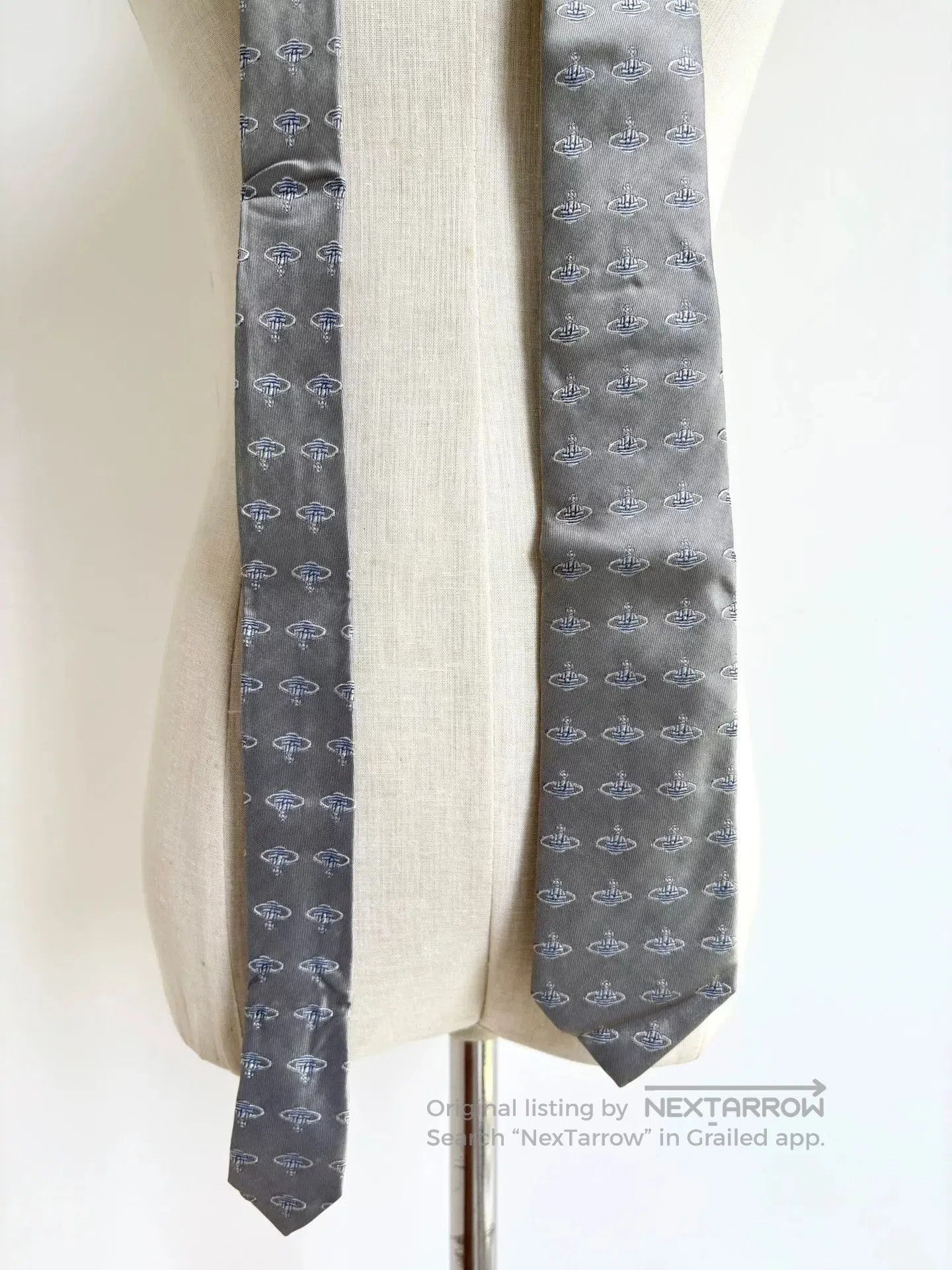 Vivienne Westwood vivienne westwood silver embroidered necktie. Size ONE SIZE - 6 Thumbnail