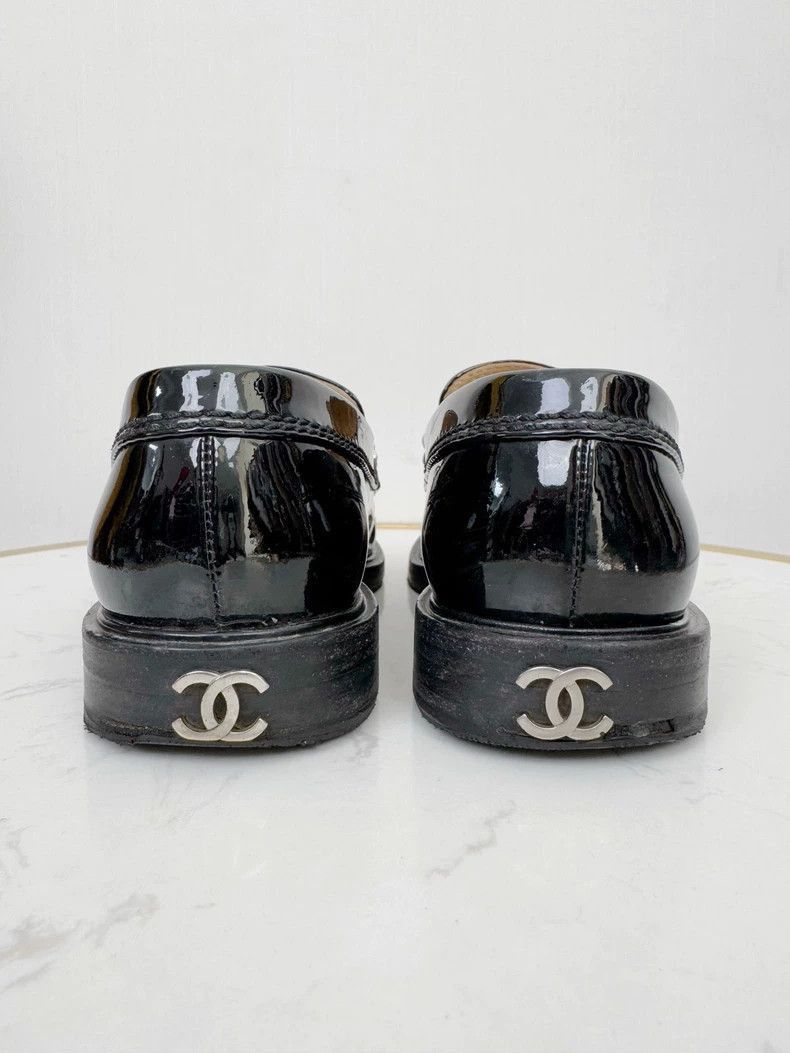 Chanel Chanel Loafers Size 35 Black Patent Leather -2505 Size US 4.5 / IT 34.5 - 5 Thumbnail
