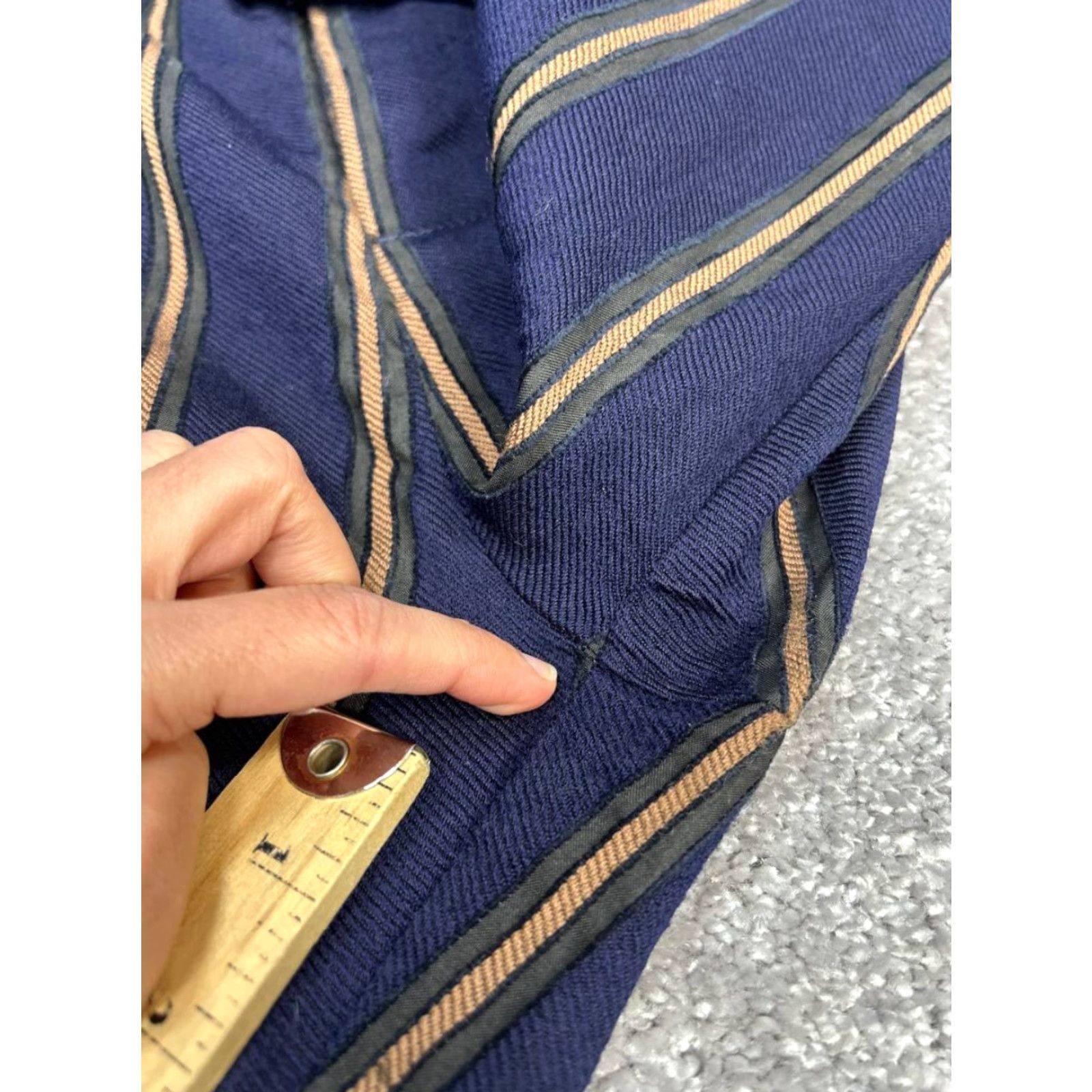 Free People Free People Brody Cropped Pants Womens 29 Blue Striped Belted High Rise Tapered Size 29" - 7 Thumbnail