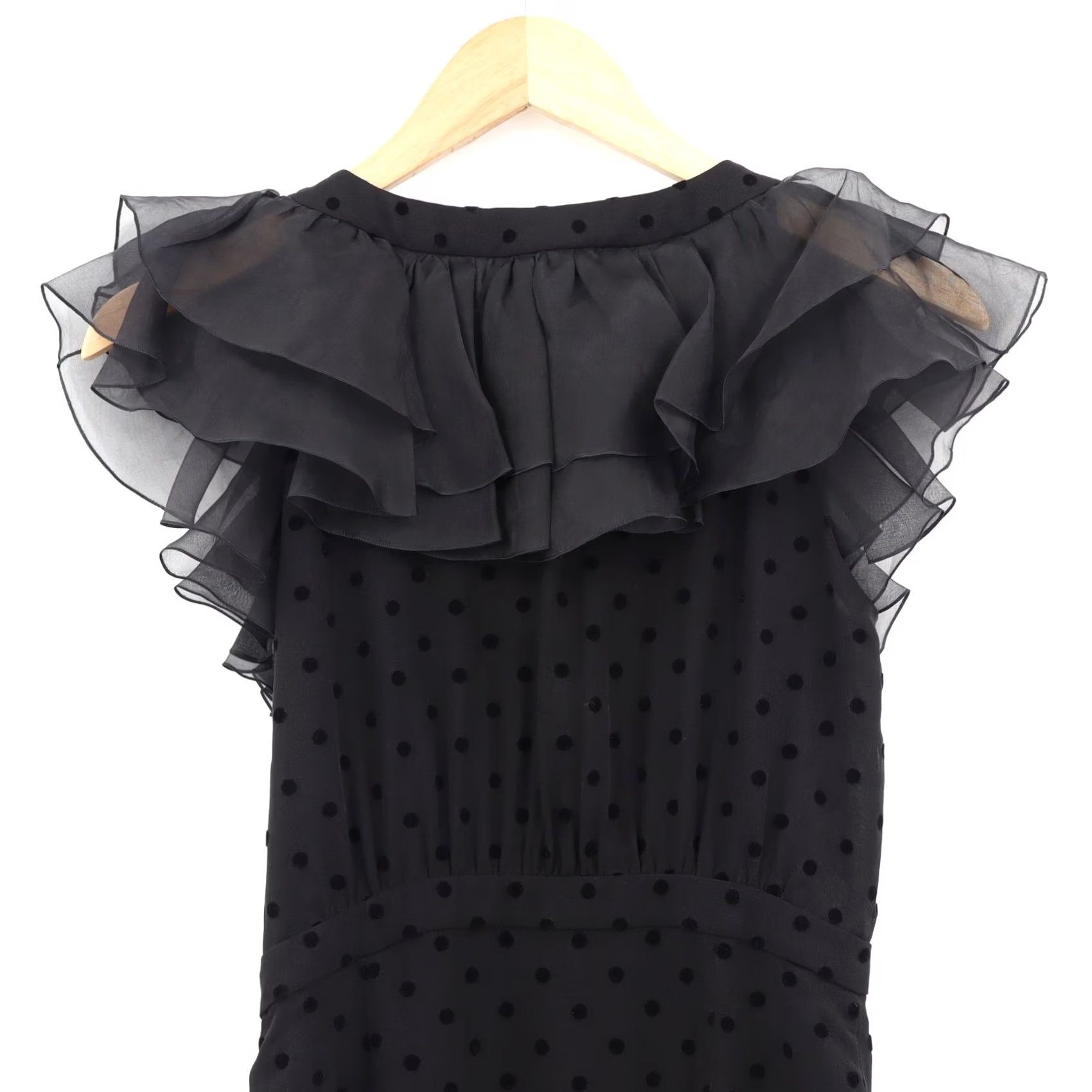 Alessandra Rich ALESSANDRA RICH Dress Polka Dot Silk Lace Midi Black SZ2 Regular Women’s Sleeveless Round Neck Zip Dry Clean Only Size XS / US 0-2 / IT 36-38 - 4 Thumbnail