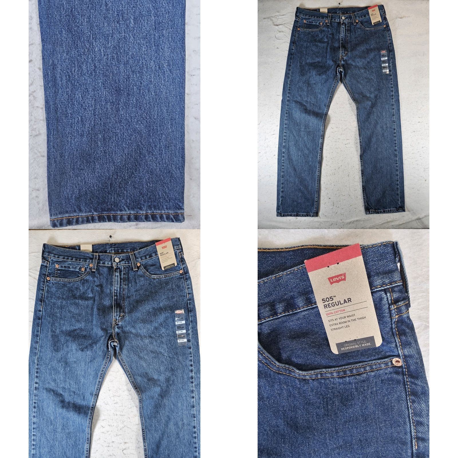 Levi's VINTAGE Levi's 505 Jeans Straight Regular Mens 36x32 Blue Denim Medium Wash Regular Vintage Levi's 505 Straight Jeans Mens 36x32 Blue Denim 505 Size US 36 / EU 52 - 8 Thumbnail