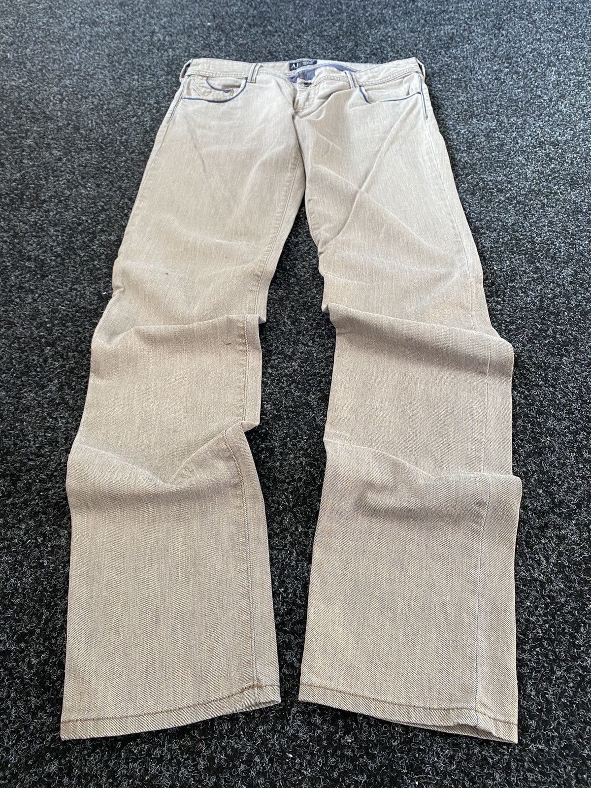 Giorgio Armani × Vintage 90s Armani Jeans Avant Garde Beige Jeans Denim 30 Size 30" / US 8 / IT 44 - 4 Thumbnail