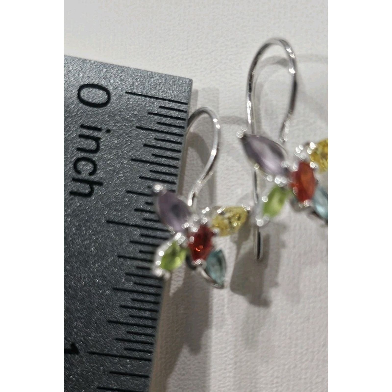Other Butterfly Sterling Silver Earrings Multi Marqui Stone Size ONE SIZE - 3 Thumbnail