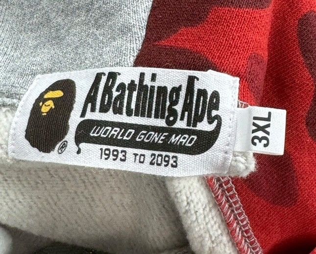 Bape BAPE Shark Full Zip Hoodie gray/red camo Size US XXL / EU 58 / 5 - 6 Thumbnail