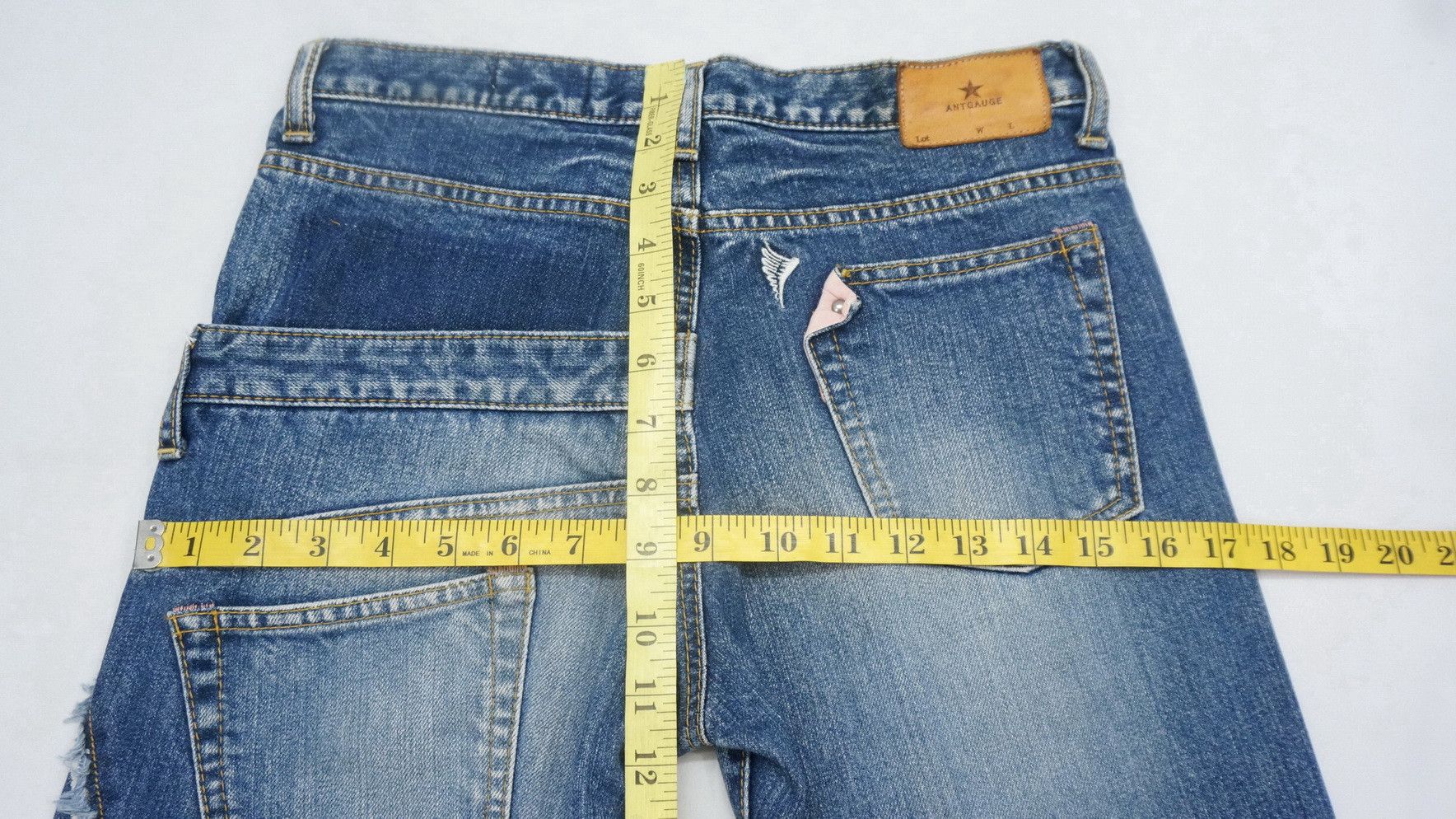 Japanese Brand ANTGAUGE Patchwork Lowrise Blue Jeans Size US 28 / EU 44 - 10 Thumbnail