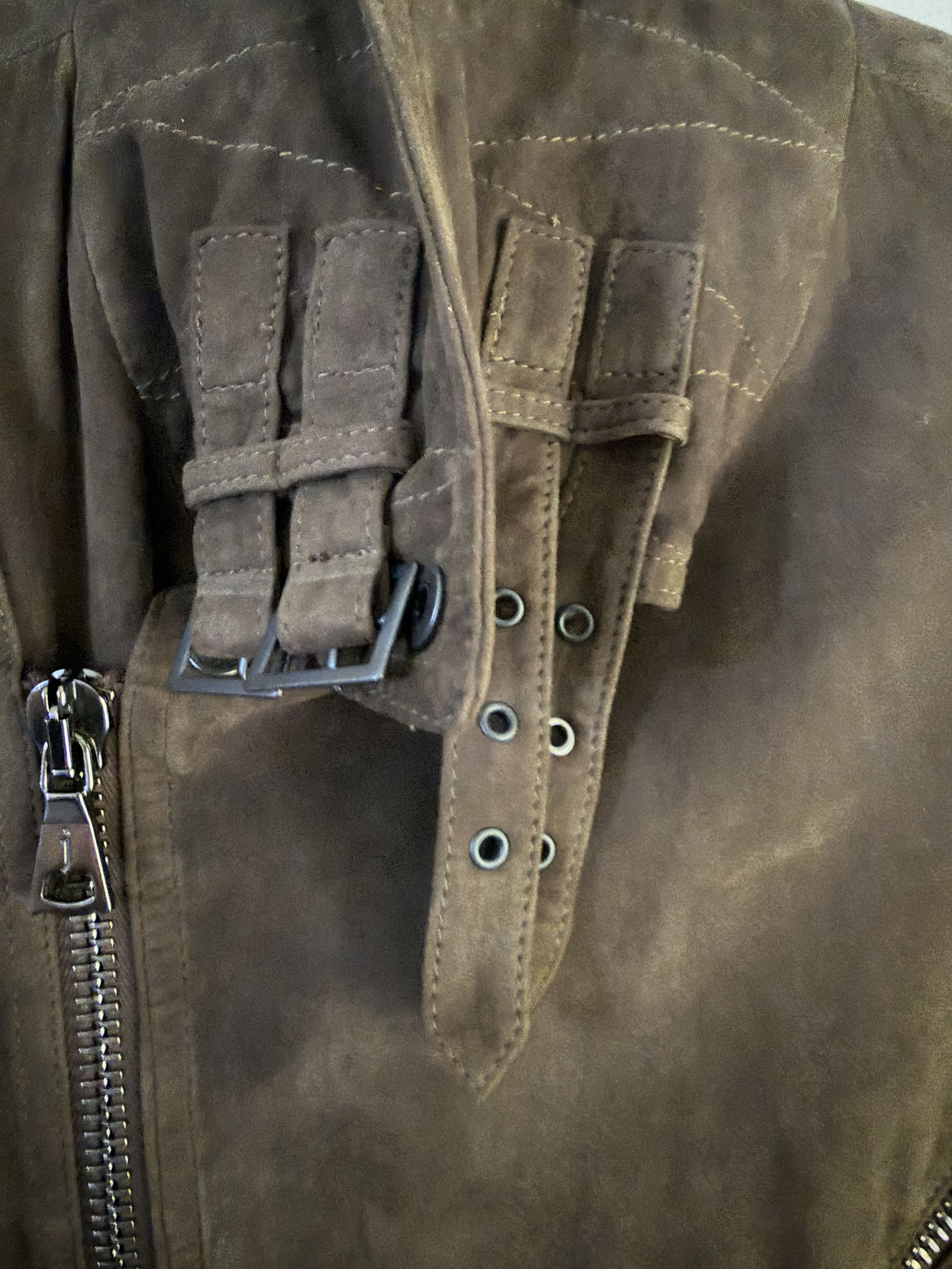 John Varvatos Premium Suede Asymmetric Moto Jacket Size US L / EU 52-54 / 3 - 8 Thumbnail