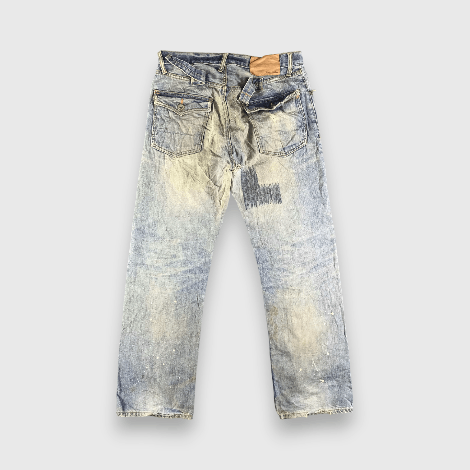 Japanese Brand Vintage Purple & Yellow Redline Jeans-J3846 Size US 32 / EU 48 - 2 Thumbnail
