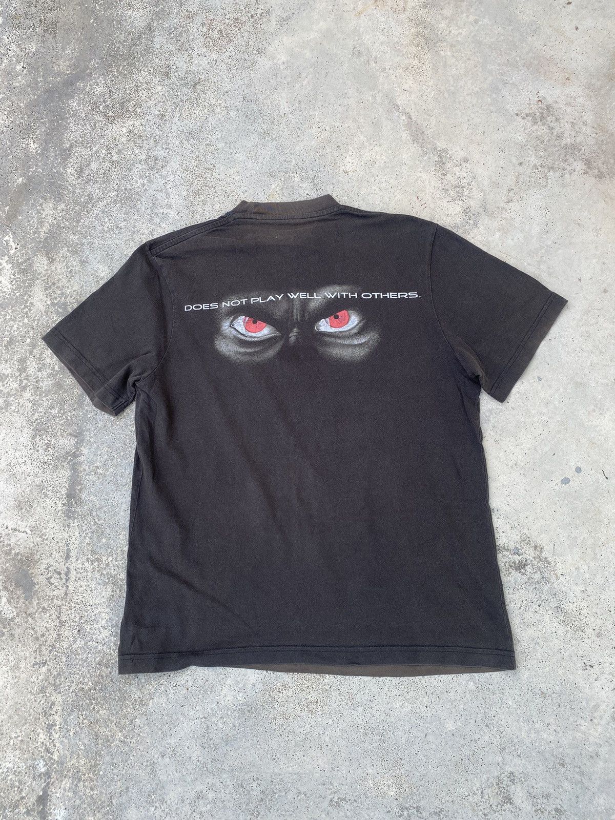 image of Vintage 90 No Fear Single Stitch Skate Tees in Faded Black, Men's (Size Medium)