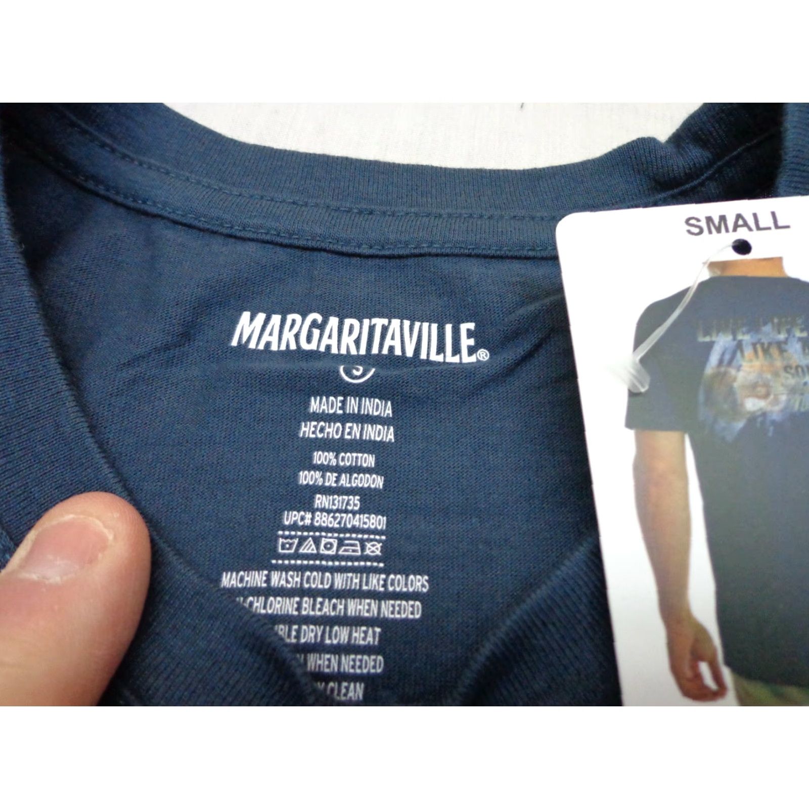 Alife Margaritaville T Shirt Pocket BLUE Crew Neck Short Sleeve 100% Cotton Small Mens LIVE LIFE LIKE A SONG Size US S / EU 44-46 / 1 - 4 Thumbnail