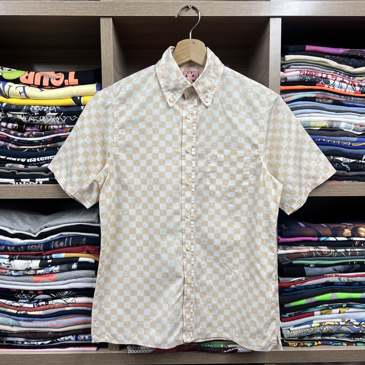 Bape VTG BAPE CHECKERED BUTTON TEE Size US XS / EU 42 / 0 - 1 Thumbnail