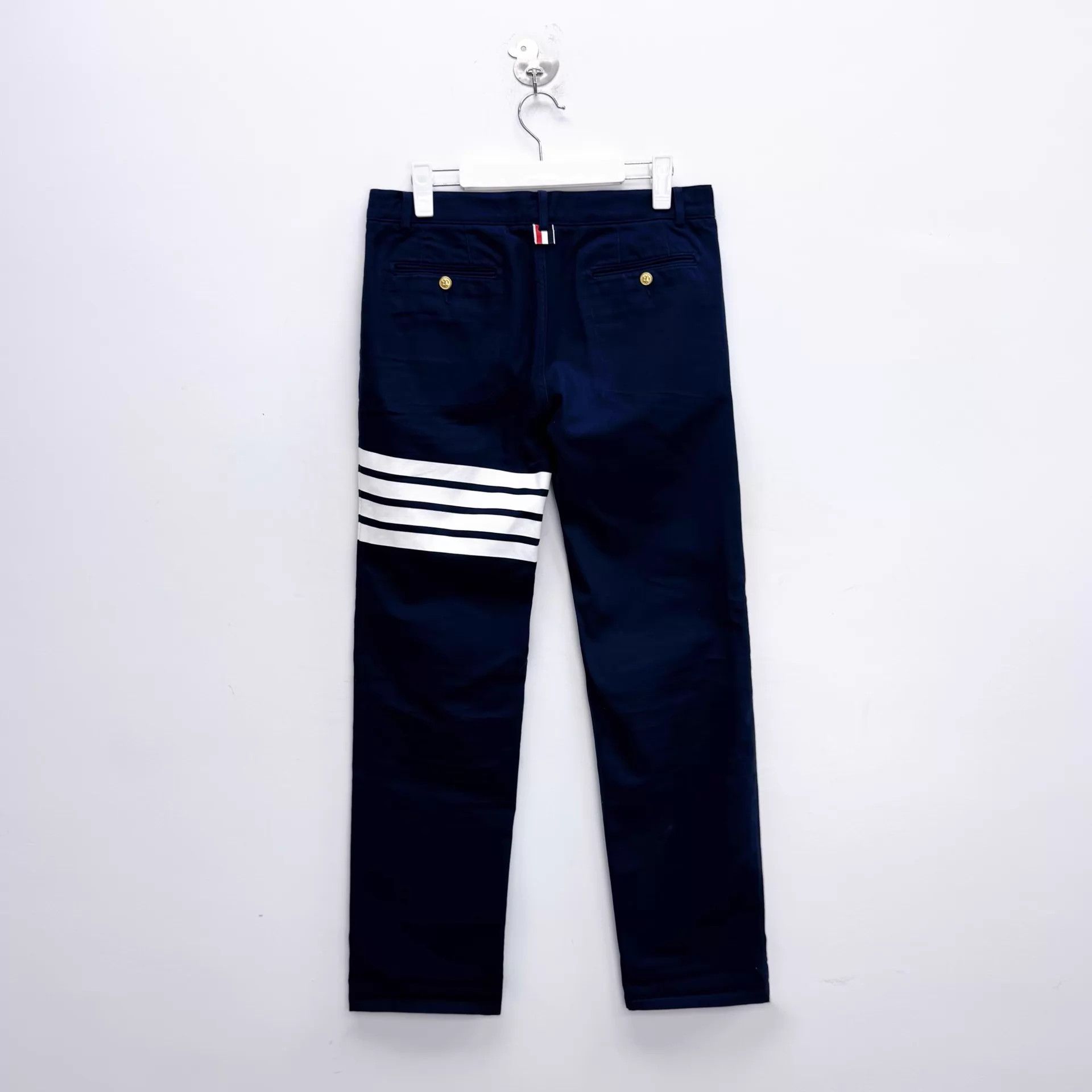 Thom Browne Thom Browne Navy 4-Stripe Pants Size 1 Anchor Gold Buttons Size US 29 - 2 Thumbnail