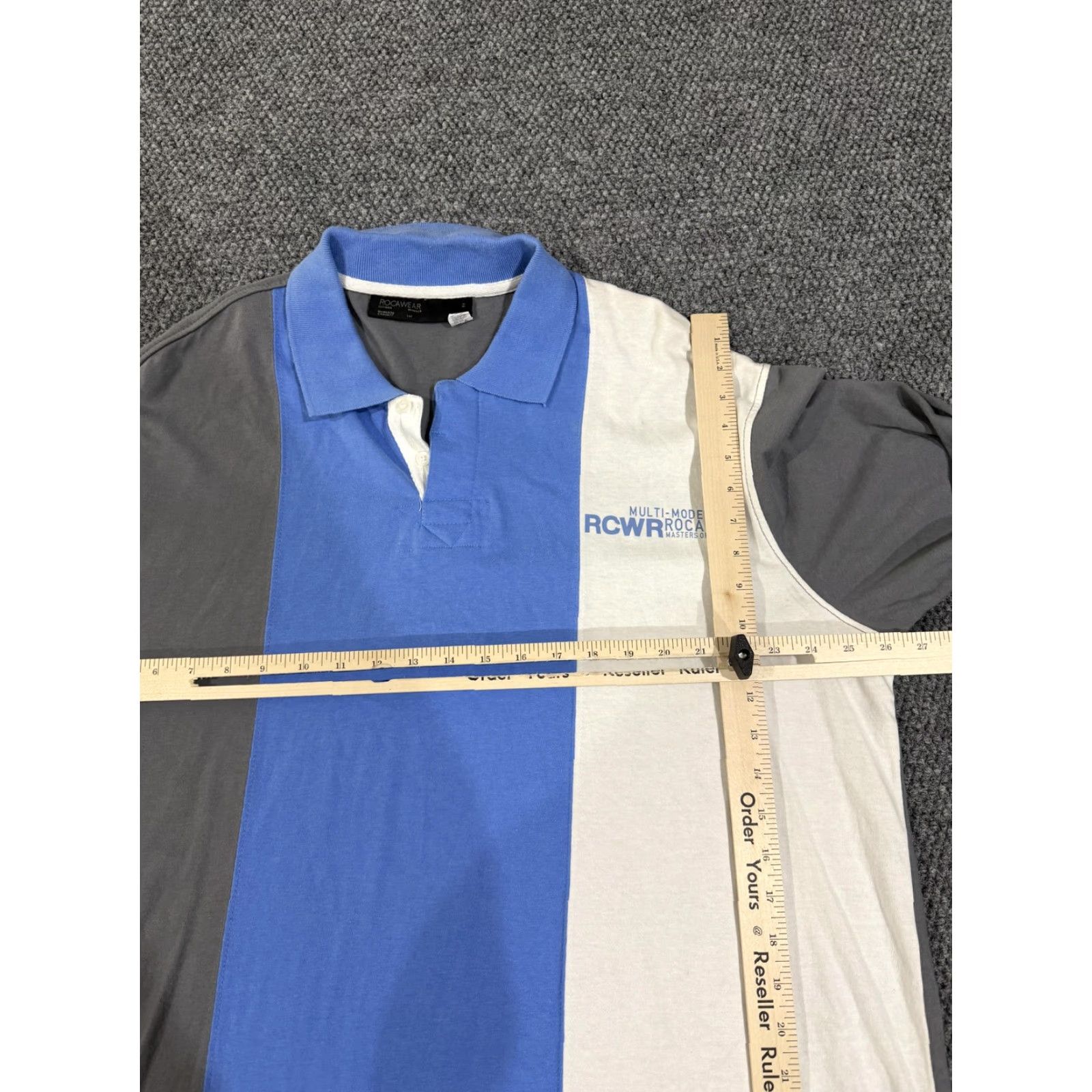 Rocawear Rocawear Polo Shirt Mens 3XL Multicolor Colorblock Long Sleeve Jersey Polo Shirt Casual Size US XXL / EU 58 / 5 - 3 Thumbnail
