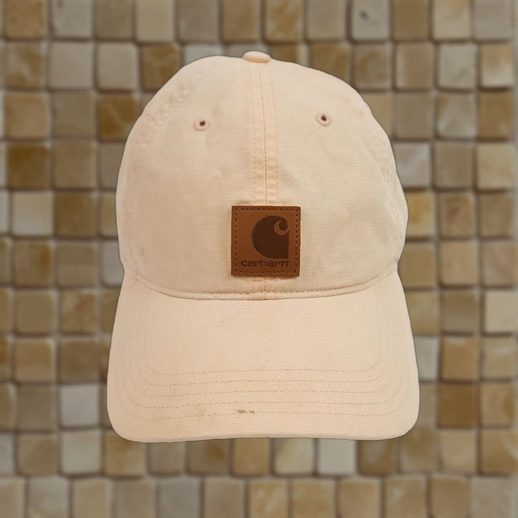 Carhartt VINTAGE Carhartt Baseball Cap Mens One Size Pink Canvas CH Logo Adjustable 90s 00s USA Grunge Workwear Hat Size ONE SIZE - 1 Thumbnail