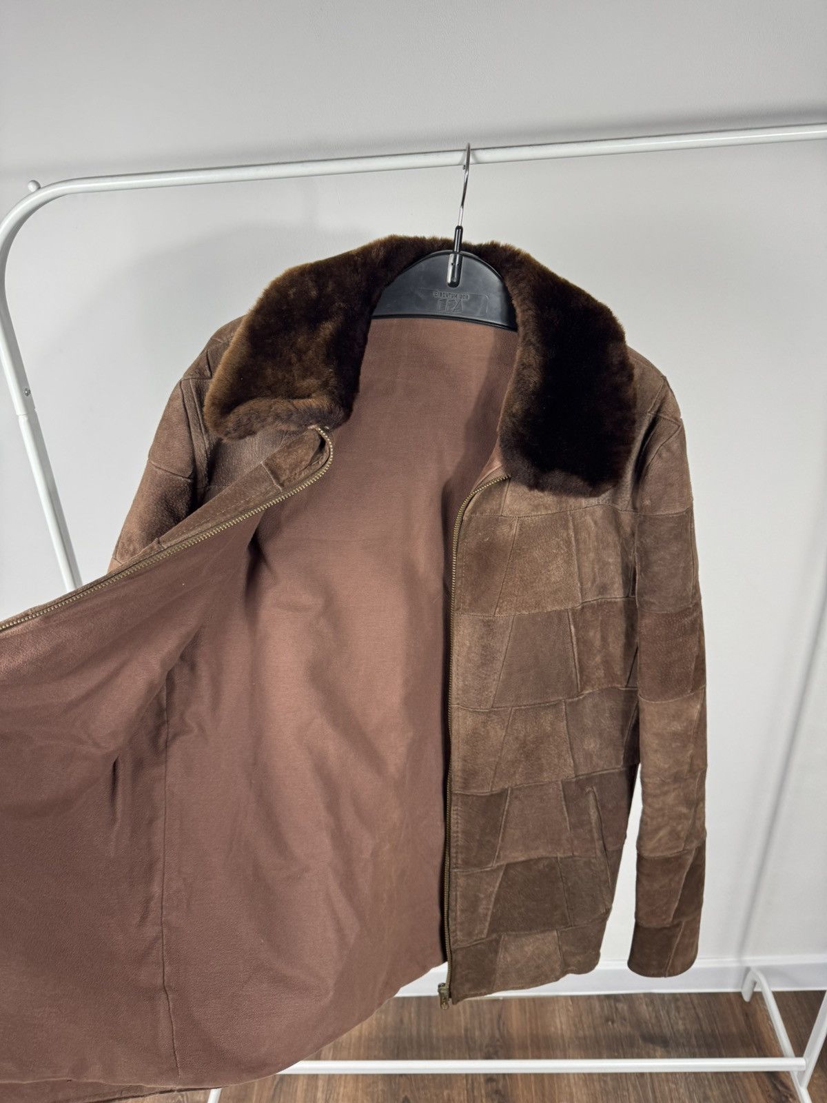 Other Vintage Brown Patchwork Leather Jacket Shearling Collar Zip Size US XL / EU 56 / 4 - 8 Thumbnail