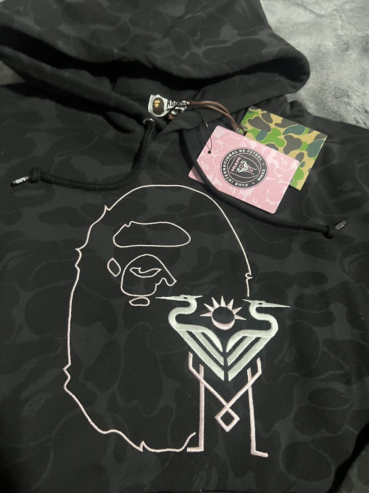 Bape BAPE x INTER MIAMI CF CAMO PULLOVER HOODIE | Grailed