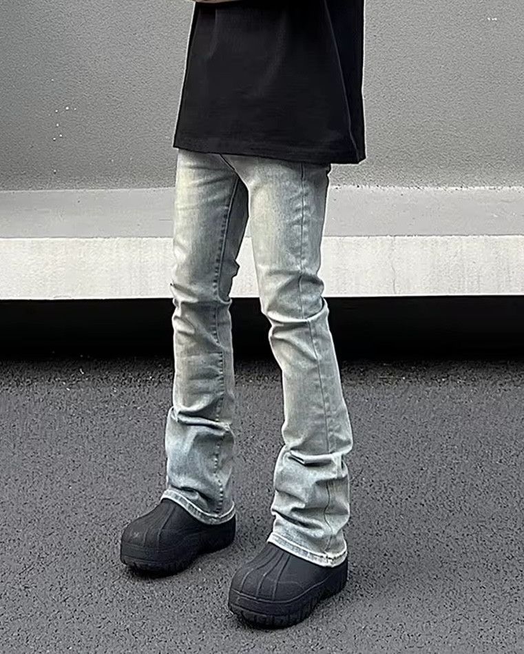 Japanese Brand × Jean Y2k Vintage Slim Flared Skinny Jeans Size US 33 - 2 Thumbnail
