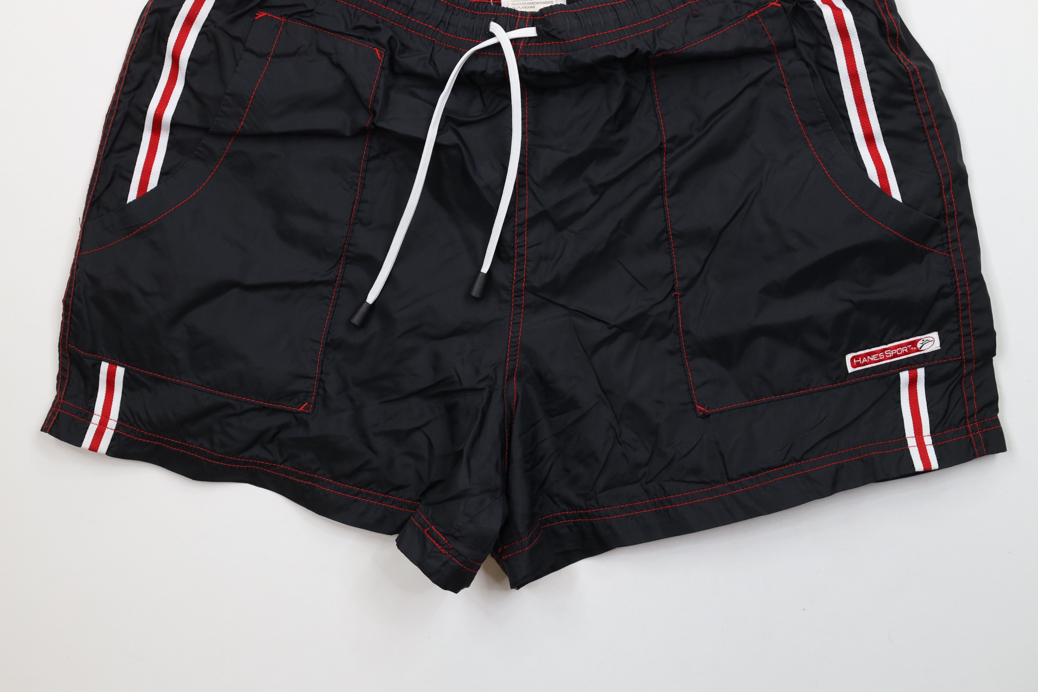 Hanes × Vintage Vintage 90s Hanes Lined Above Knee Shorts Black Nylon Size US 34 / EU 50 - 4 Thumbnail