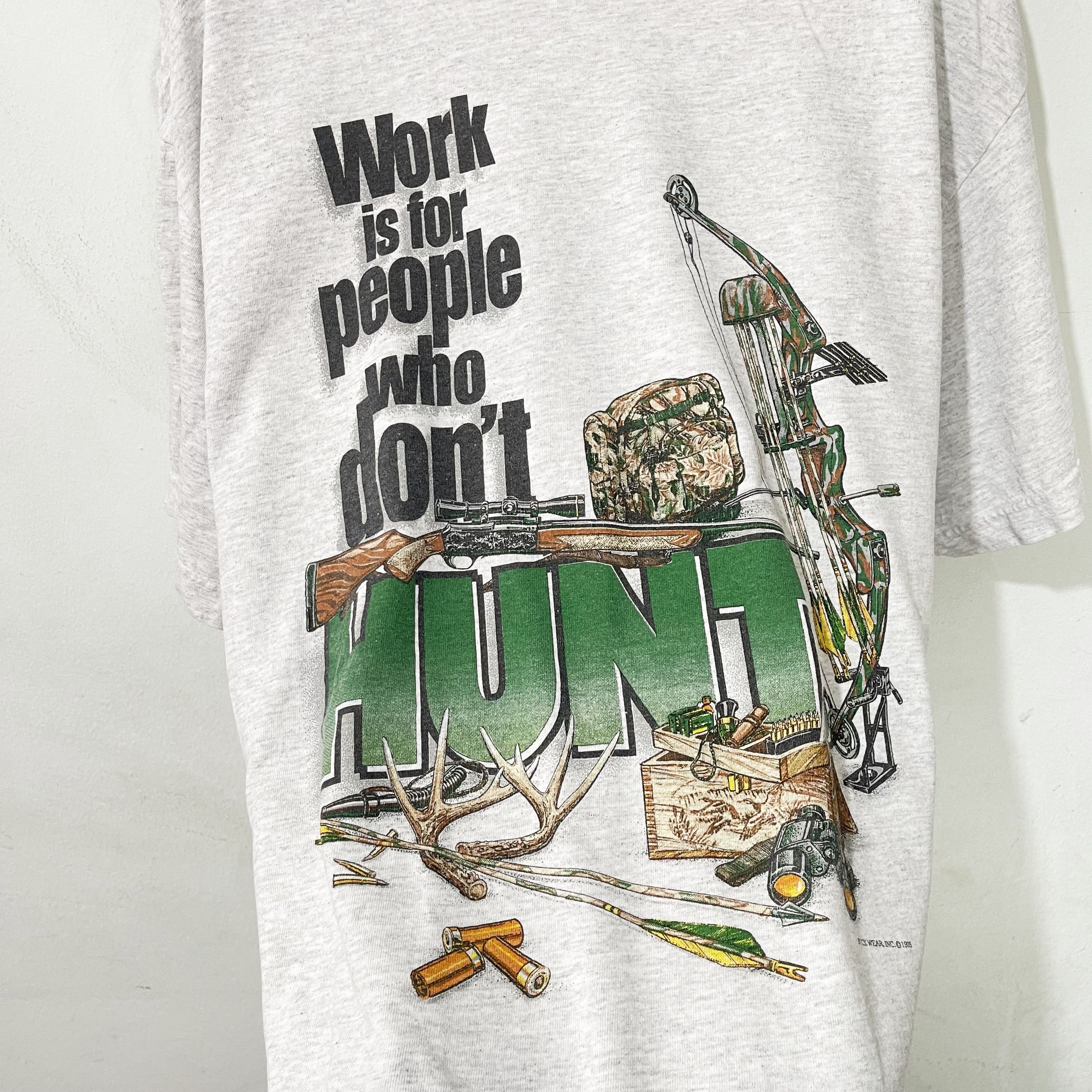 Vintage Vintage 90s Funny Outdoor Hunting T-Shirt Size US L / EU 52-54 / 3 - 2 Thumbnail
