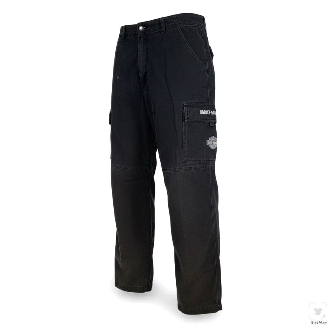 Harley Davidson Harley-Davidson Jeans Mens 34x28 Black Dark Wash Straight Relaxed Denim Zip Fly Relaxed Straight Fit Pockets Logo USA Biker Motorcycle 5-Pocket Design Size US 34 / EU 50 - 2 Thumbnail