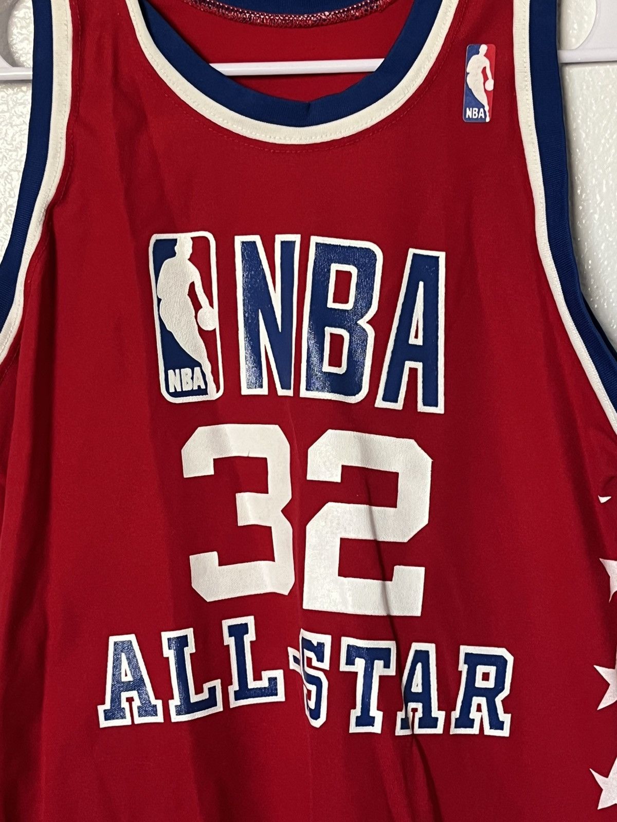 Vintage VTG 1987 NBA ALL STAR MAGIC JOHNSON SAND-KNIT RED BASKETBALL Size US L / EU 52-54 / 3 - 5 Thumbnail